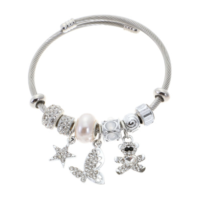 Βραχιόλι πεταλούδα QW-8109-15 - Ασημί