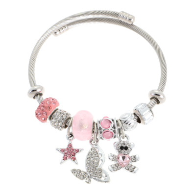 Βραχιόλι πεταλούδα QW-8109-15 - Ρόζ