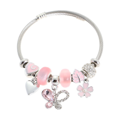 Βραχιόλι πεταλούδα QW-8114-15 - Ρόζ