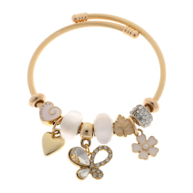 Βραχιόλι πεταλούδα QW-8114-15 - Ασπρο