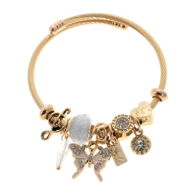 Βραχιόλι πεταλούδα QW-8115-15 - Ασπρο