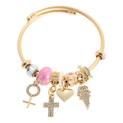 Βραχιόλι με σταυρούς QW-8117-15 - Χρυσό