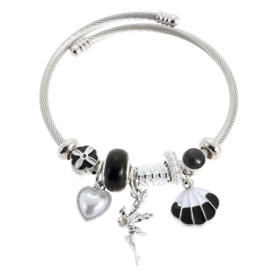 Βραχιόλι με νεράϊδα QW-8118-15 - Μαύρο