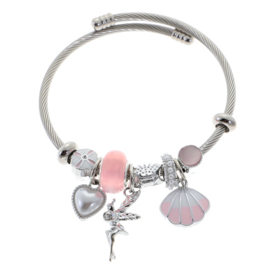 Βραχιόλι με νεράϊδα QW-8118-15 - Ρόζ