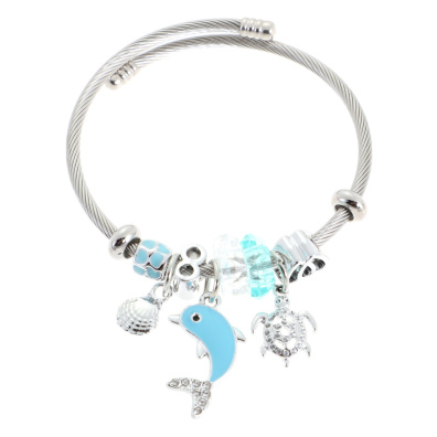 Βραχιόλι με  δελφίνι QW-8119-15 - Γαλάζιο