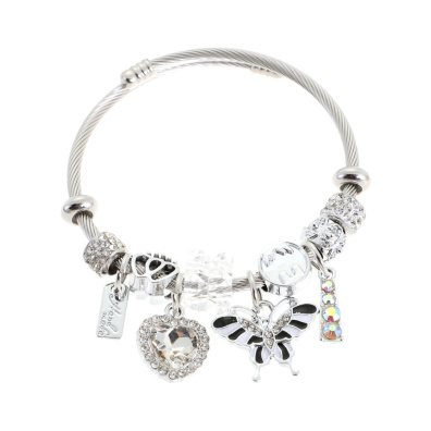 Βραχιόλι με καρδιά QW-8120-15 - Ασημί