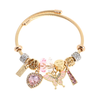 Βραχιόλι με καρδιά QW-8120-15 - Χρυσό