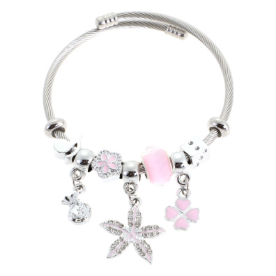 Βραχιόλι με κλειδί QW-8122-15 - Ρόζ