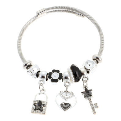 Βραχιόλι με κλειδί QW-8122-15 - Μαύρο