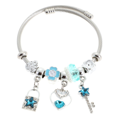 Βραχιόλι με κλειδί QW-8122-15 - Γαλάζιο