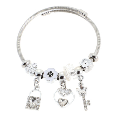 Βραχιόλι με κλειδί QW-8122-15 - Ασημί