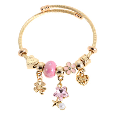 Βραχιόλι με αστέρια QW-8123-15 - Χρυσό