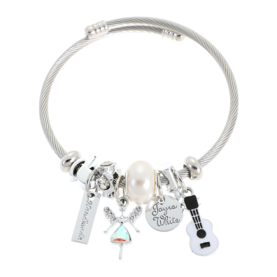 Βραχιόλι με κιθάρα QW-8124-15 - Ασημί