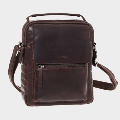 Δερμάτινη Τσάντα Χιαστη Lavor 1-53 Καφέ
