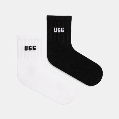 Κάλτσες UGG Quinlin Logo Quarter 2 Ζεύγη 1171623-9171 Μαύρο Λευκό