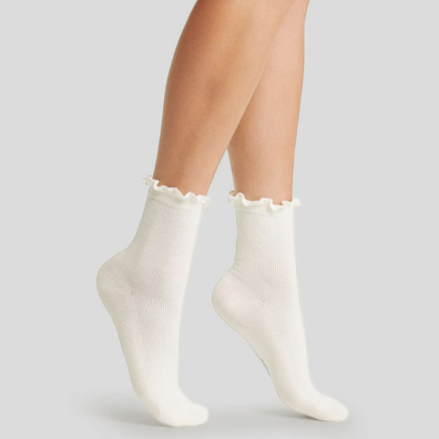 Καλτσες Ugg Australia Karsyn Lettuce Edge Sock 1125531-WHT Λευκό