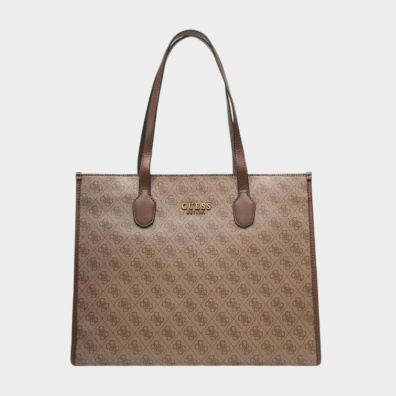 Τσάντα Guess Jeans SB866524_BEIGE_LATTE-LOGOBROWN Μπεζ