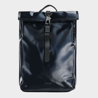 Mini Σακίδιο Πλάτης Rains Rolltop Rucksack 13330-130 Μεταλλικό Μπλε