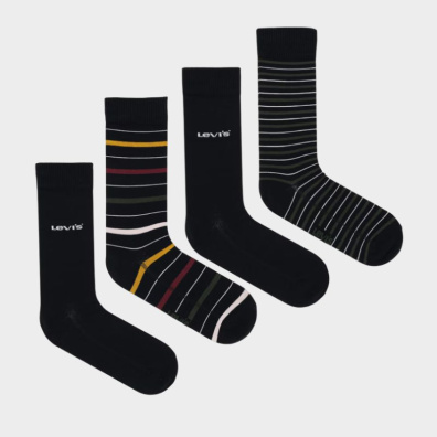 Σετ Δώρου Κάλτσες Levis Reg Cut Stripe 4 Ζεύγη 37157-1304 Μαύρο