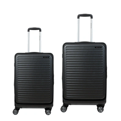 Βαλίτσες σετ Newcom (ABS+PC) μικρή μεσαία N1605 dark grey