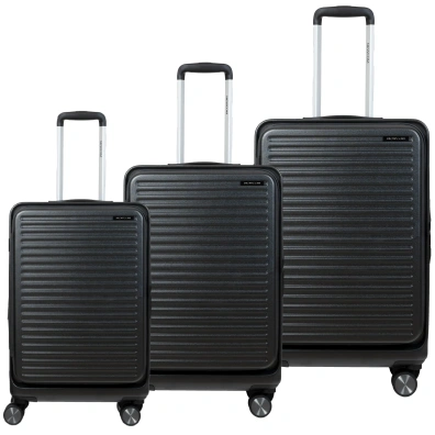 Σετ 3 βαλίτσες Newcom ABS+PC σετ 3 τεμαχίων N1605 dark grey