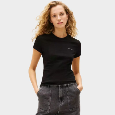 T-shirt Tommy Hilfiger DW0DW21164-BDS Μαύρο