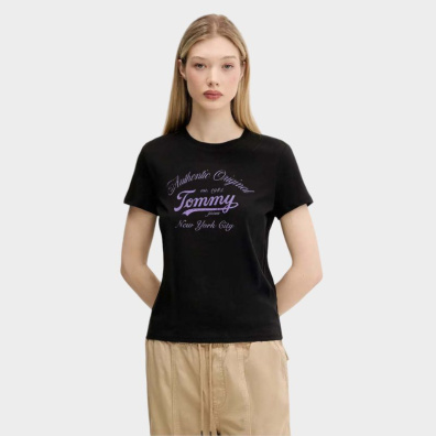 T-shirt Tommy Hilfiger DW0DW21404-BDS Μαύρο