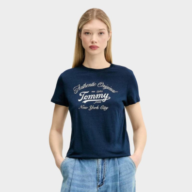 T-shirt Tommy Hilfiger DW0DW21404-C1G Μπλε