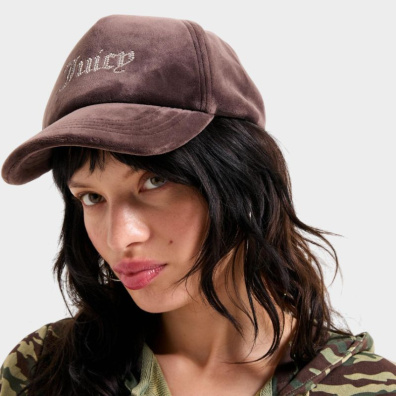 Καπέλο Juicy Couture Velour Diamante Baseball Cup JCAWH224702-193 Καφέ
