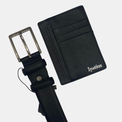 Σετ Δώρου My Choice Δερμάτινη Καρτοθήκη & Ζώνη IP0001 Μαύρο