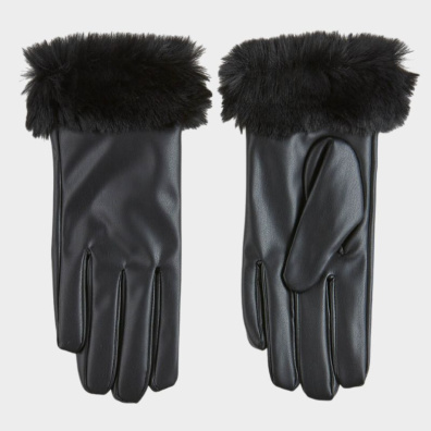 Γάντια Με Γούνα Verde 02-0000818 Μαύρο