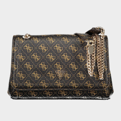 Τσάντα Guess Jeans QG967221_MABROWNL Μαύρο/Καφέ