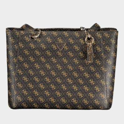 Τσάντα Guess Jeans QG967225_BROWNL Μαύρο/Καφέ