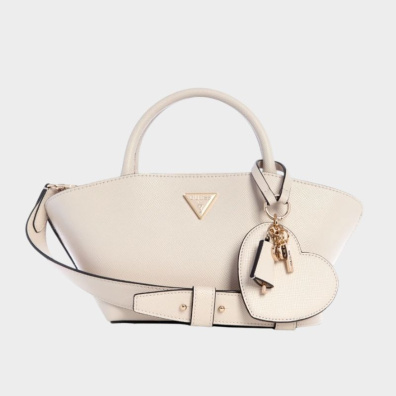 Τσάντα Guess Jeans ZG920776_STONE Μπεζ/Λευκό