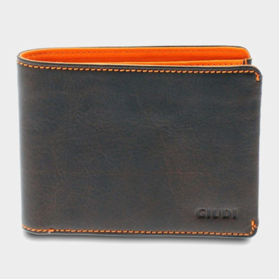 Δερμάτινη Καρτοθήκη Guidi 7077 Καφέ/Πορτοκαλί