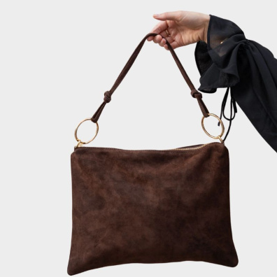 Δερμάτινη Σουέτ Τσάντα Ώμου My Choice 11470 Καφέ