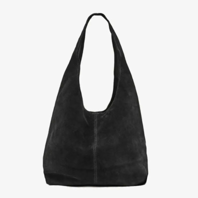 Δερμάτινη Σουέτ Hobo Τσάντα Silvia 221032-23 Μαύρο