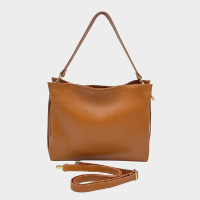 Δερμάτινη Τσάντα Ώμου-Χιαστί Made in Italy 112487-412 Ταμπά