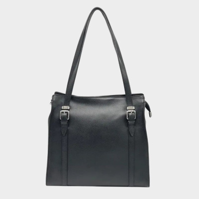 Δερμάτινη Τσάντα Ώμου Made In Italy 112579.412 Μαύρο