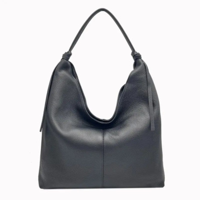 Δερμάτινη Τσάντα Hobo Made In Italy 2504.412 Μαύρο