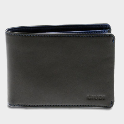 Δερμάτινο Πορτοφόλι Guidi 7066 Μαύρο/Μπλε