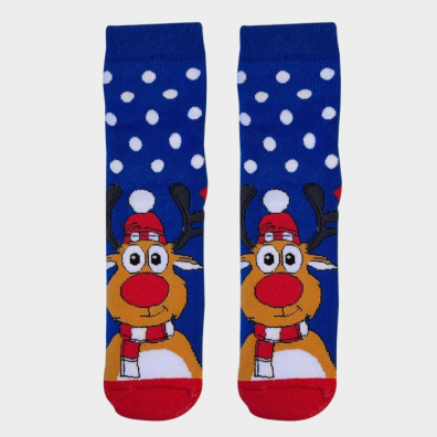 Κάλτσες Χριστουγεννιάτικες Ταρανδος My Choice Ζεύγος 2027-11 Μπλε