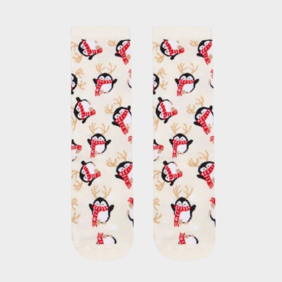 Χριστουγεννιάτικες Κάλτσες Πιγκουίνος My Choice 2027-4 Μπεζ