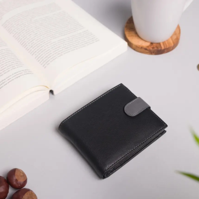 Δερμάτινο Πορτοφόλι Biggs & Bane LG30 Μαύρο/Γκρι