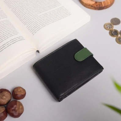 Δερμάτινο Πορτοφόλι Biggs & Bane LG30 Μαύρο/Πράσινο