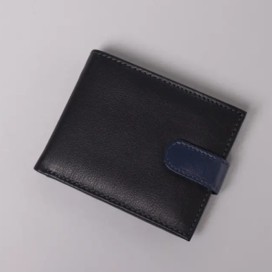 Δερμάτινο Πορτοφόλι Biggs & Bane RB10 Μαύρο/Μπλε